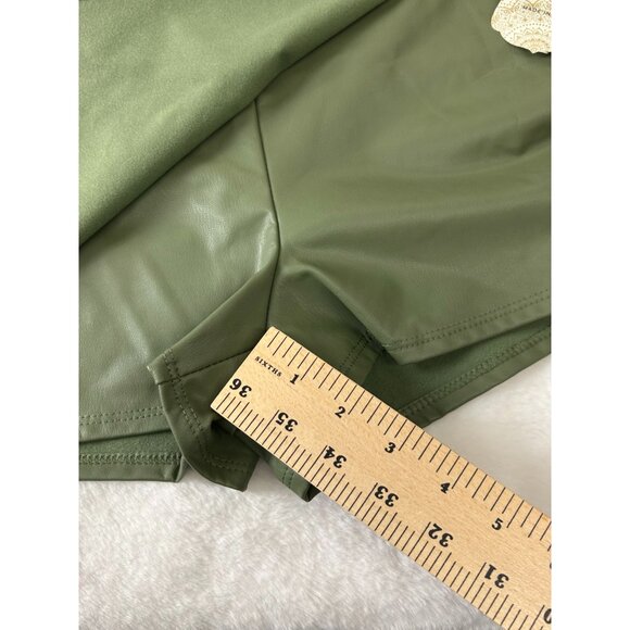 Altar'd State Women's Olive Green Leather Skort Size SMALL NWT - Picture 4 of 14